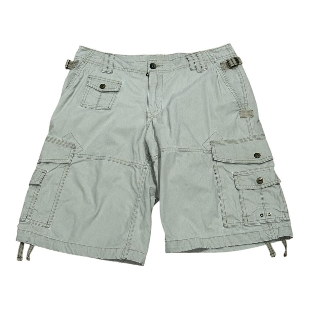 Old Navy Shorts Mens 32 khaki 100% Cotton Adjustable Waist Pocket Military Cargo